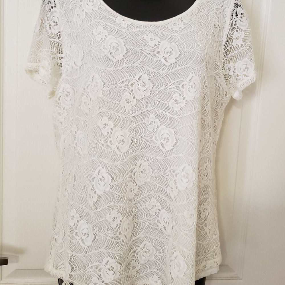 Lined Cream Lace Blouse
